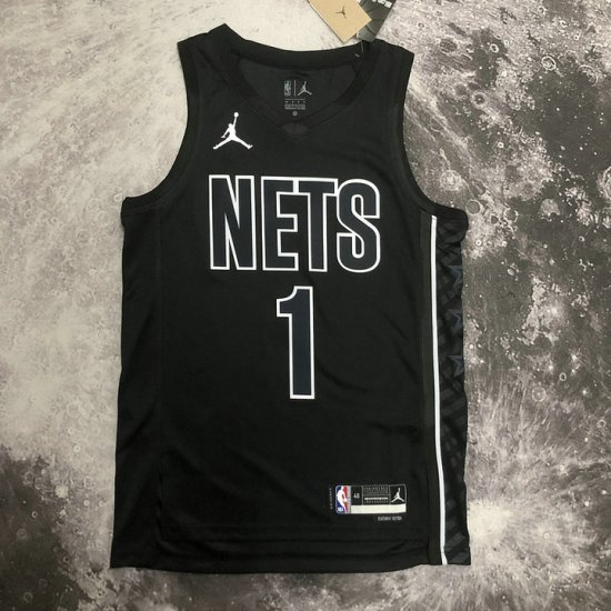 Maillot de Basket #1 Bridges Brooklyn Nets 22-23 statement Noir